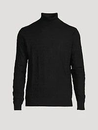Wool Logo Jacquard Turtleneck