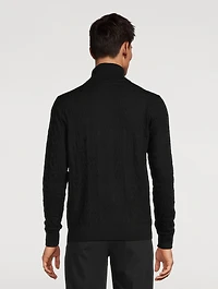 Wool Logo Jacquard Turtleneck