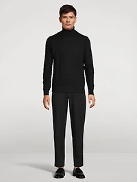Wool Logo Jacquard Turtleneck