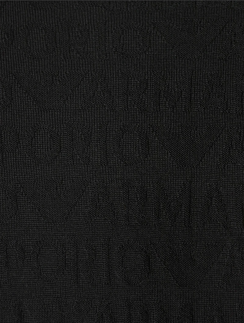 Wool Logo Jacquard Turtleneck