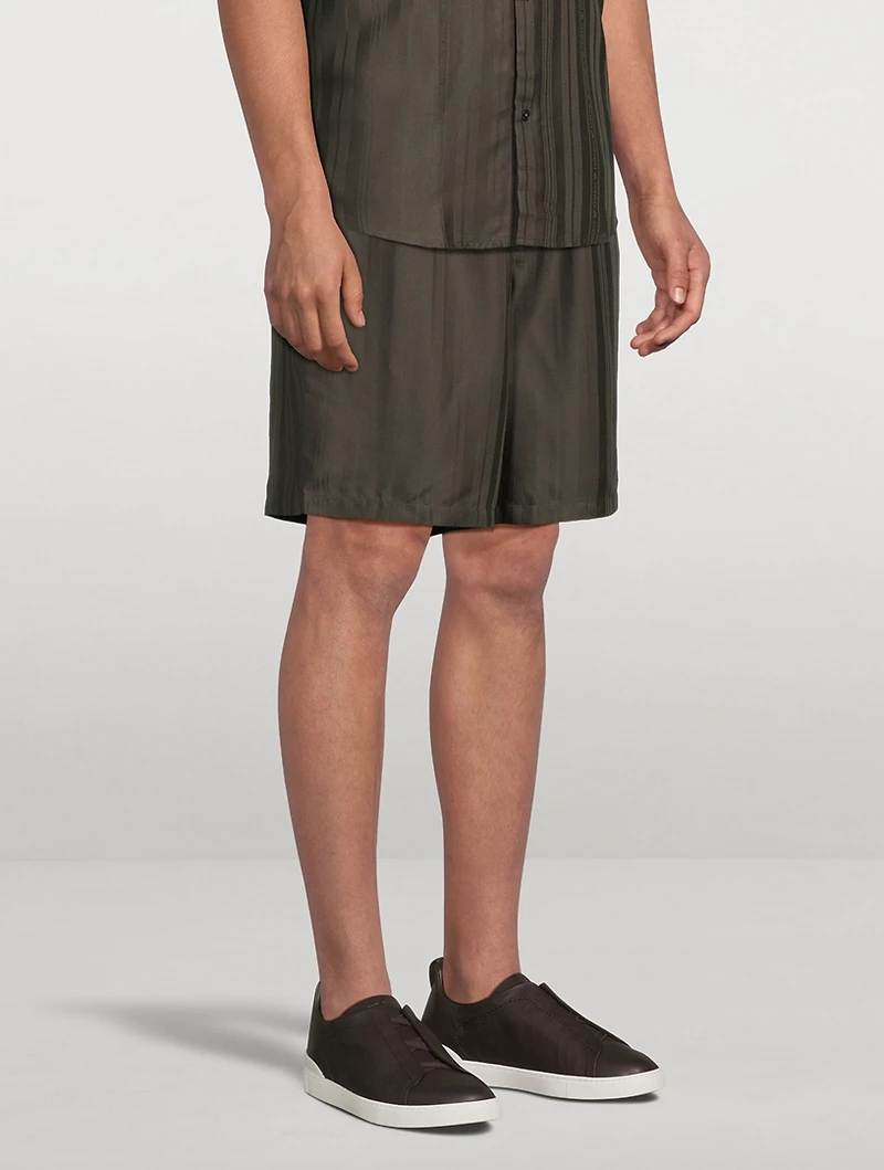 Striped Jacquard Bermuda Shorts