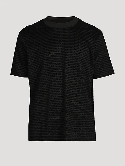Velvet Flocked T-Shirt Logo Print