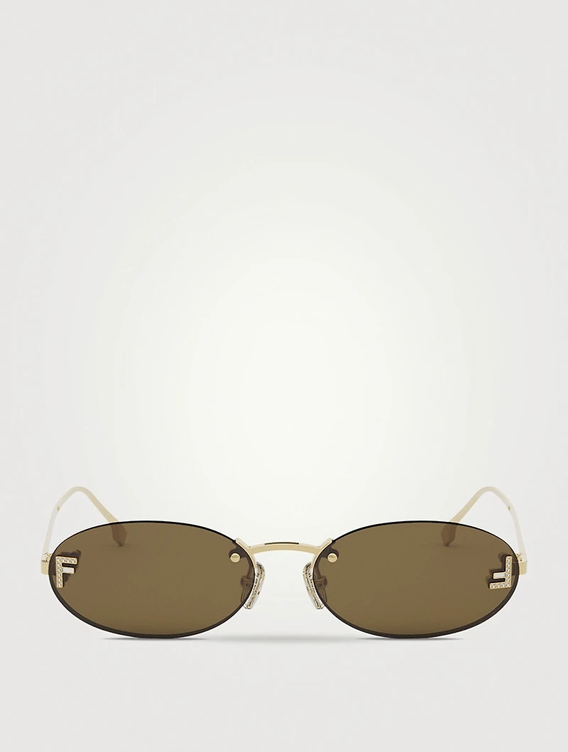 Fendi First Crystal Oval Sunglasses