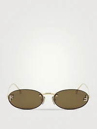 Fendi First Crystal Oval Sunglasses