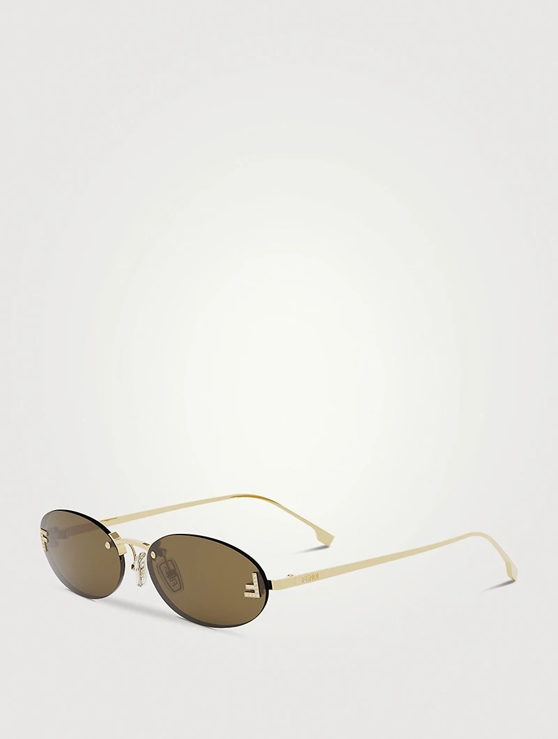 Fendi First Crystal Oval Sunglasses