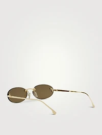 Fendi First Crystal Oval Sunglasses