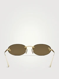 Fendi First Crystal Oval Sunglasses