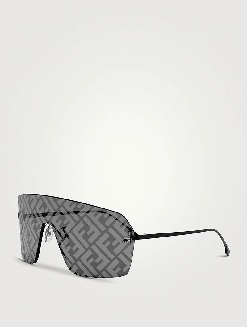 Fendi First Crystal Rectangular Sunglasses