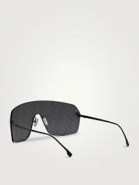 Fendi First Crystal Rectangular Sunglasses