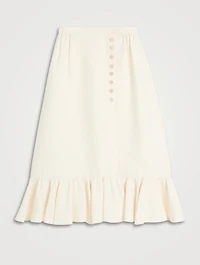 Ruffled Crêpe Couture Midi Skirt