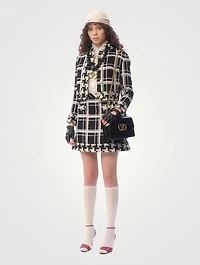 Macro Check Tweed Mini Skirt