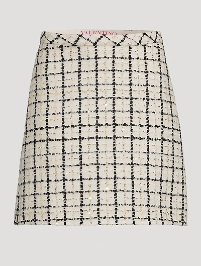 Embellished Tweed Mini Skirt