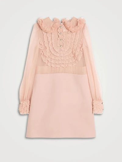 Ruffled Crêpe Couture Mini Dress