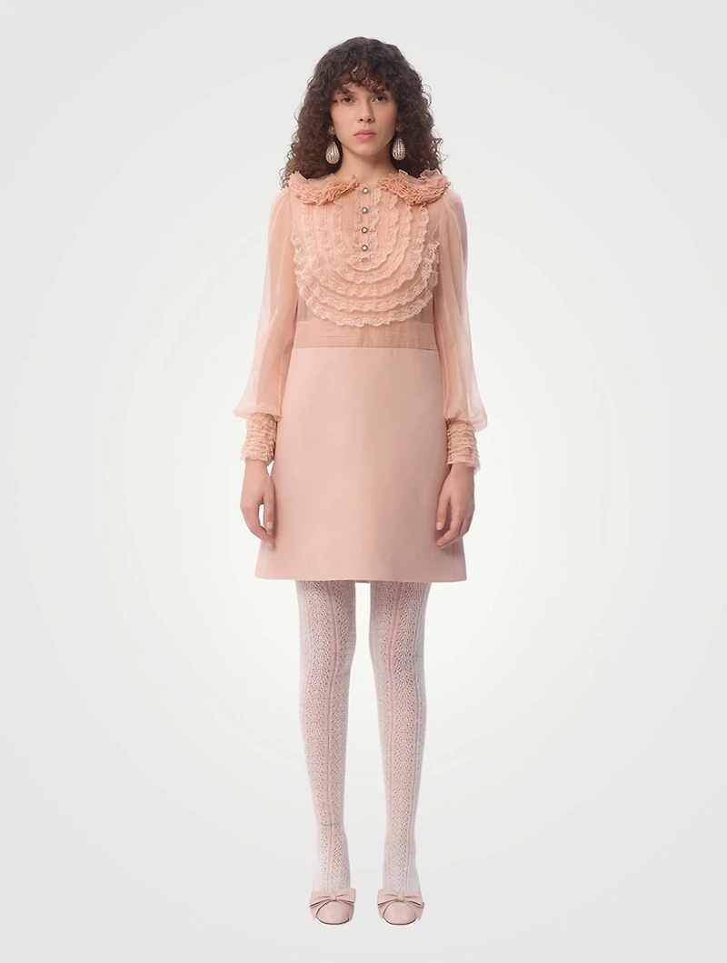 Ruffled Crêpe Couture Mini Dress