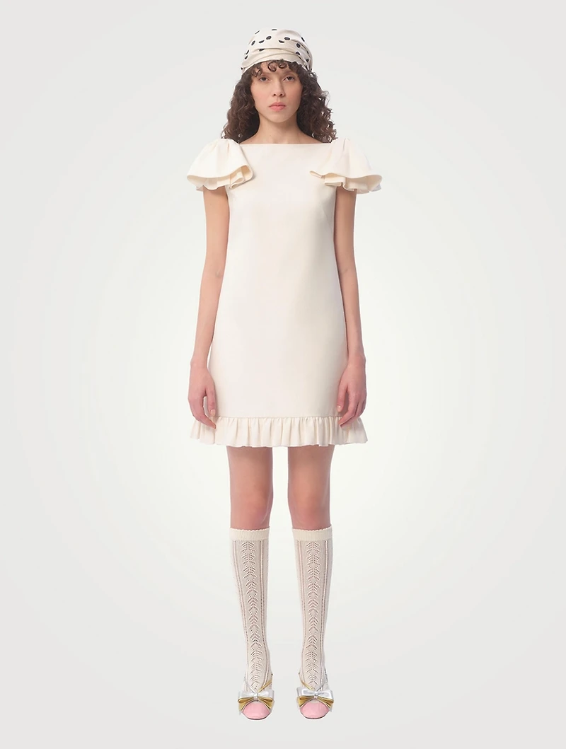 Ruffled Crêpe Couture Mini Dress