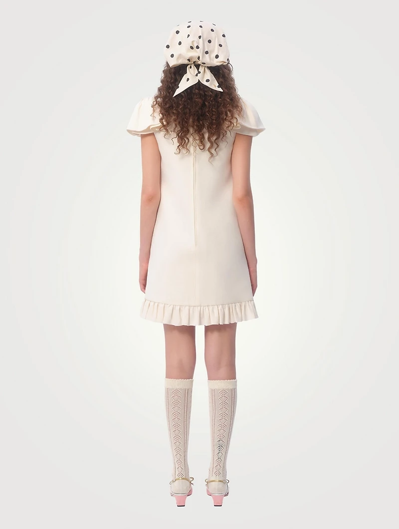 Ruffled Crêpe Couture Mini Dress