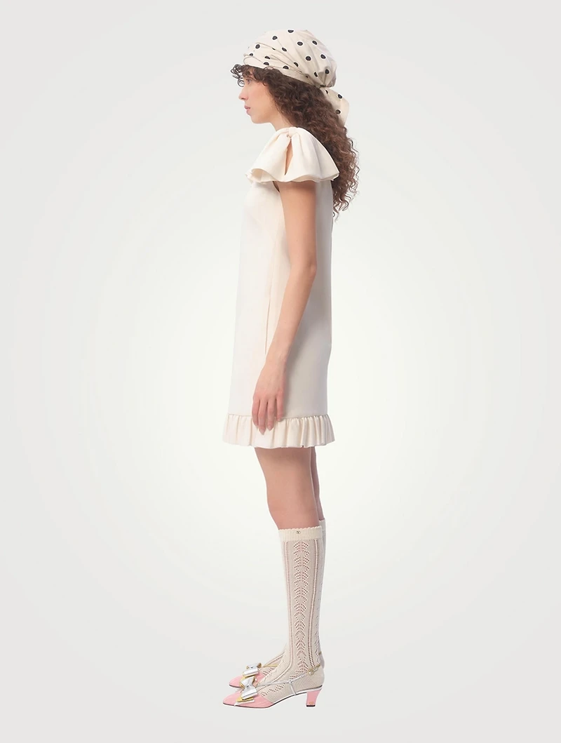 Ruffled Crêpe Couture Mini Dress