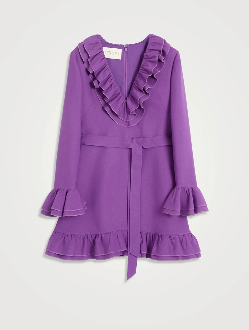 Ruffled Crêpe Couture Mini Dress