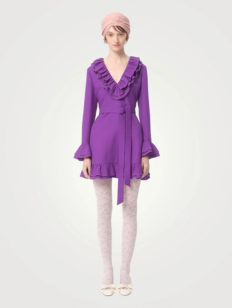 Ruffled Crêpe Couture Mini Dress