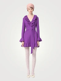 Ruffled Crêpe Couture Mini Dress