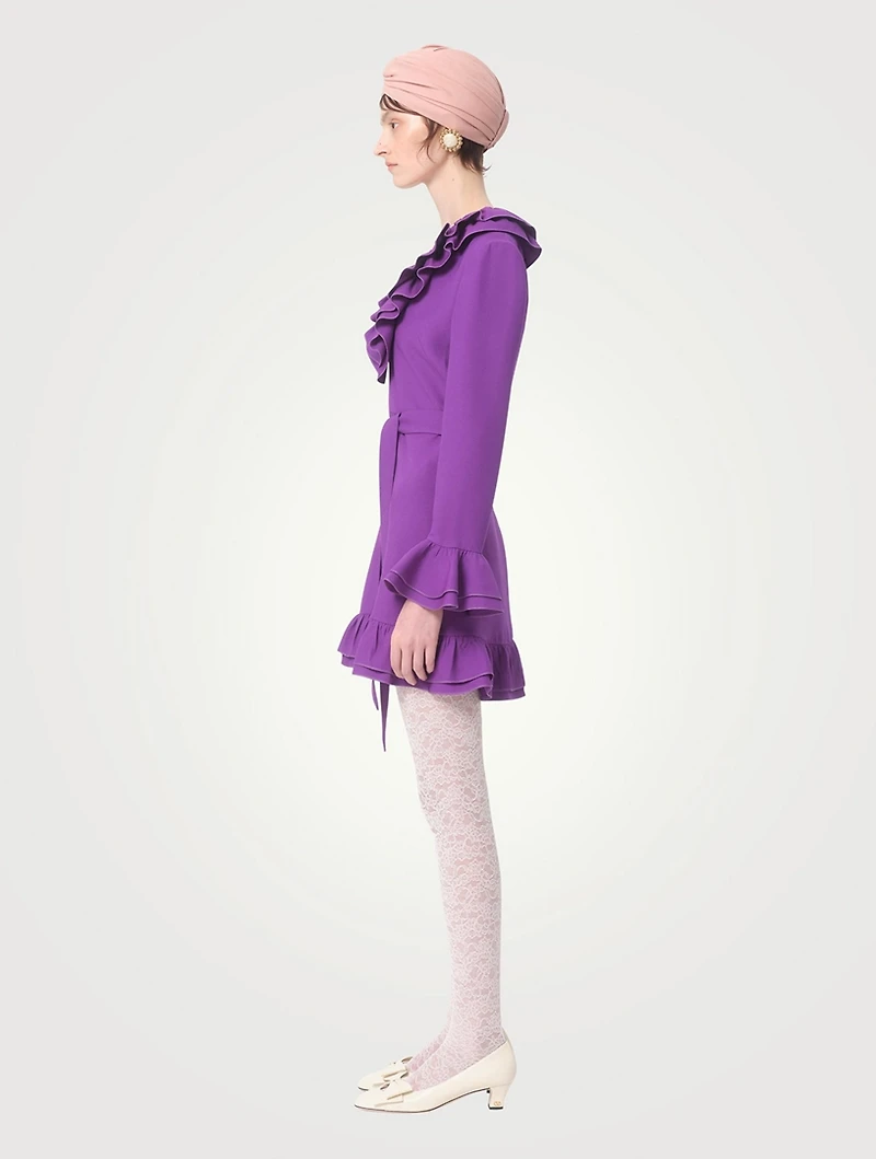 Ruffled Crêpe Couture Mini Dress