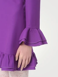 Ruffled Crêpe Couture Mini Dress