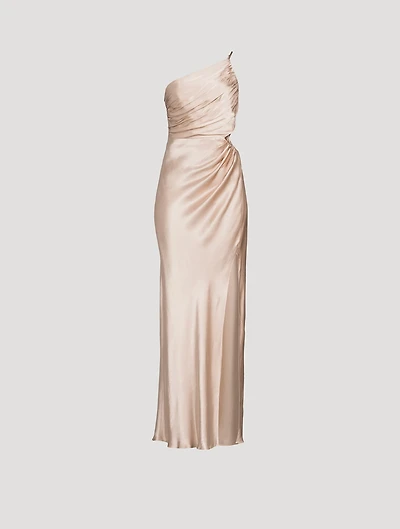 La Lune One-Shoulder Satin Gown