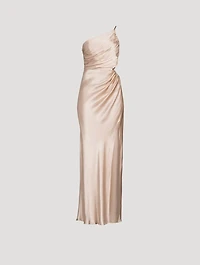 La Lune One-Shoulder Satin Gown