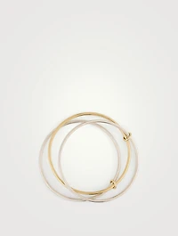 Lumin SG Silver And 18K Gold Bangle Bracelet