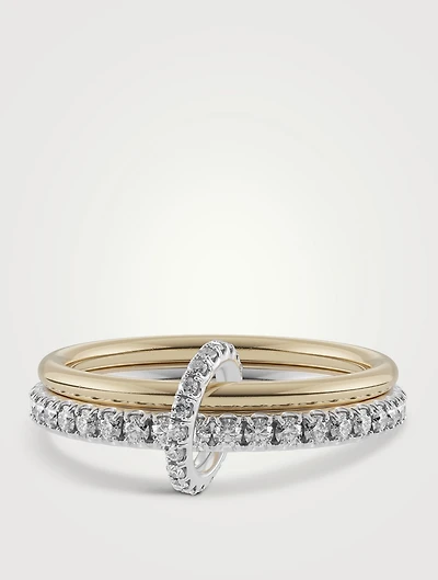 Astrid SG Gris Silver And 18K Gold Ring With Grey Diamonds