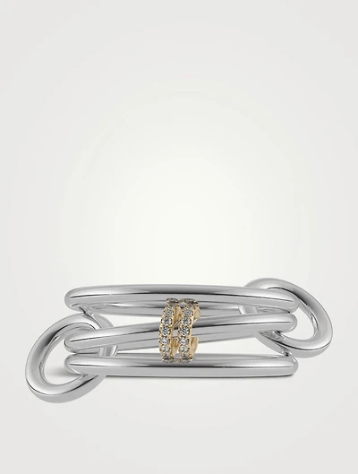 Acacia SG Gris Silver And 18K Gold Ring With Diamonds