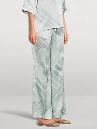 Silk Trousers Brush Print