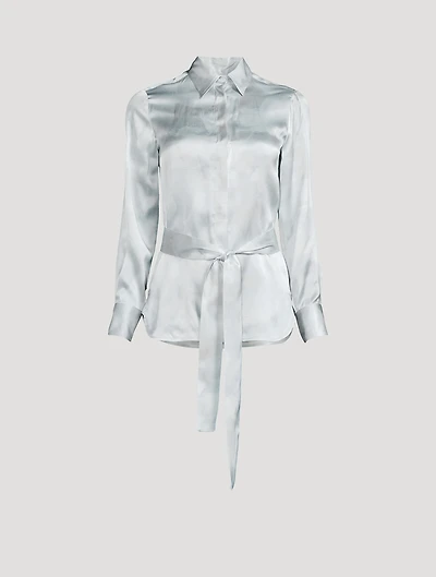 Silk Shirt With Detachable Tie