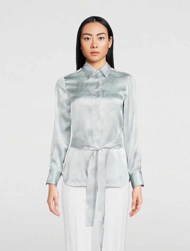 Silk Shirt With Detachable Tie