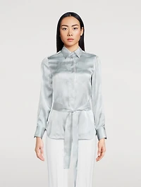 Silk Shirt With Detachable Tie