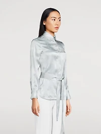 Silk Shirt With Detachable Tie