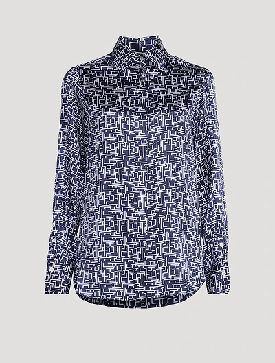 Silk Shirt Abstract Print