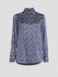Silk Shirt Abstract Print