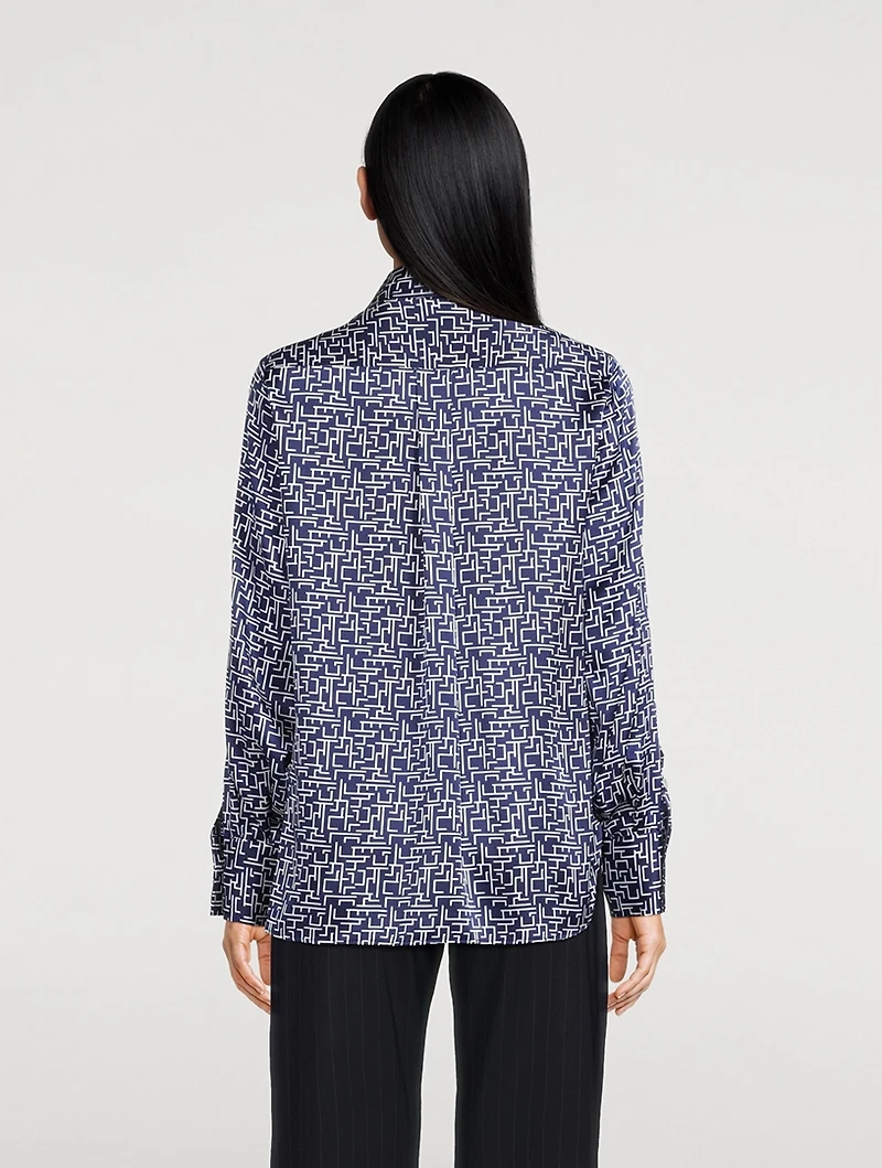 Silk Shirt Abstract Print
