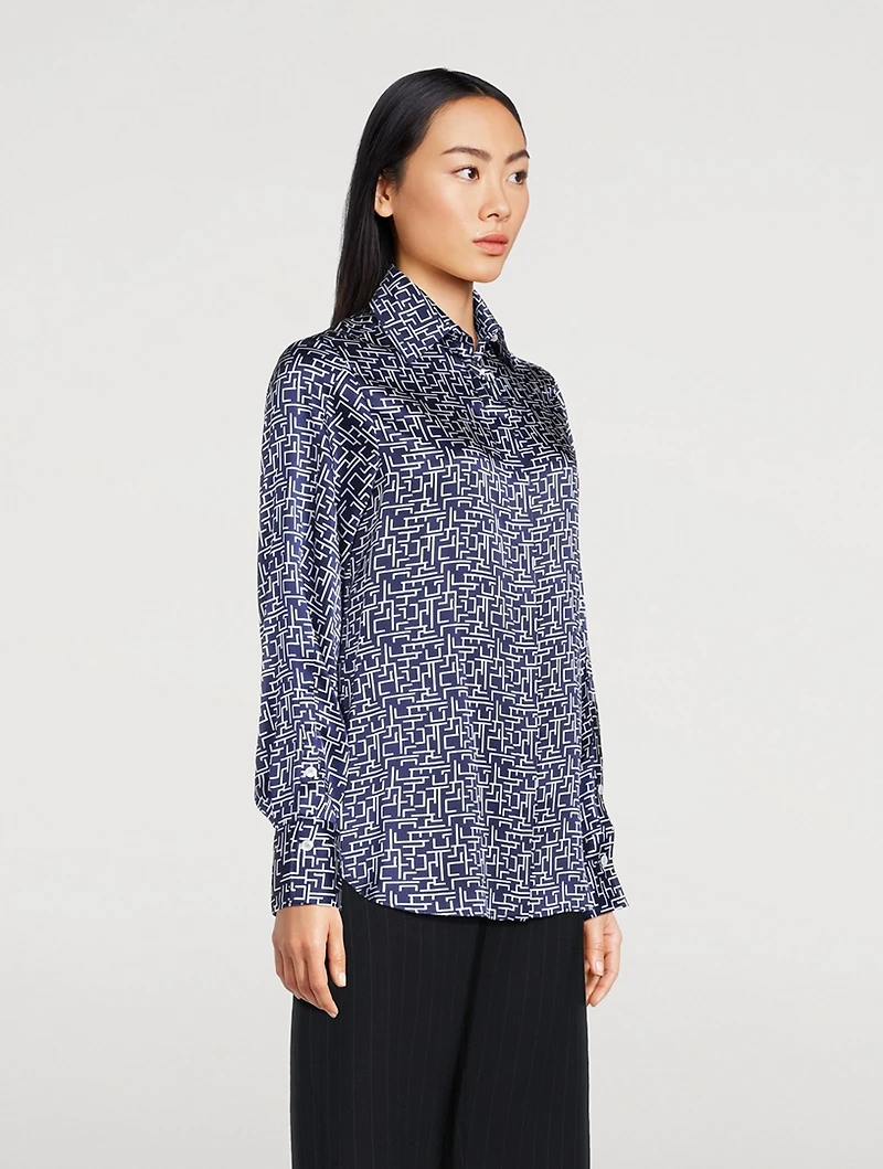 Silk Shirt Abstract Print
