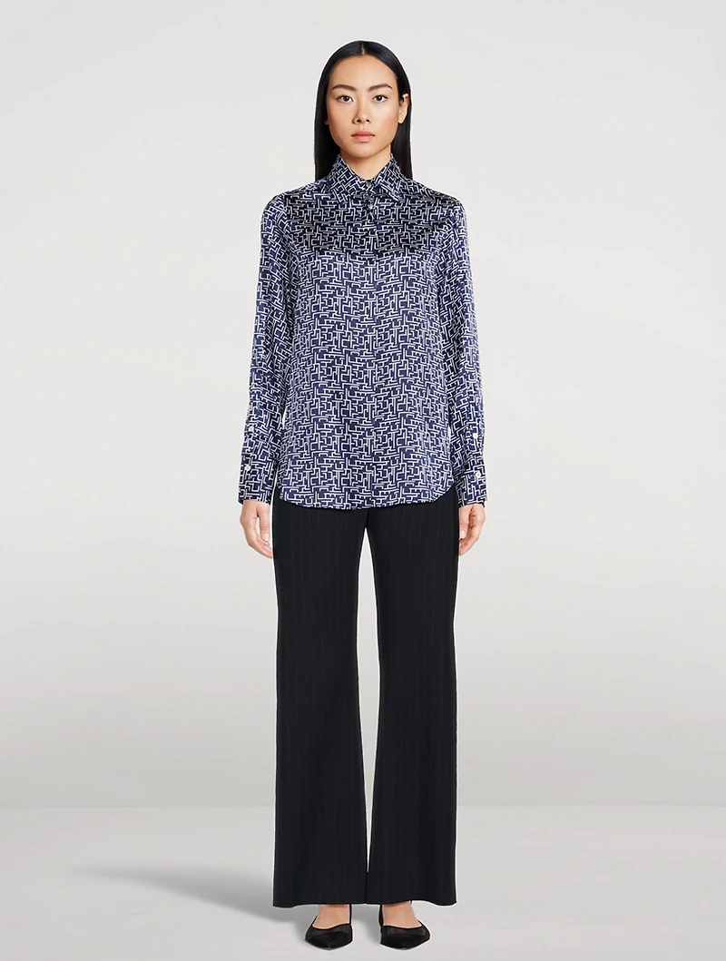 Silk Shirt Abstract Print