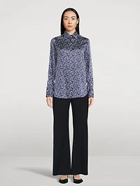 Silk Shirt Abstract Print