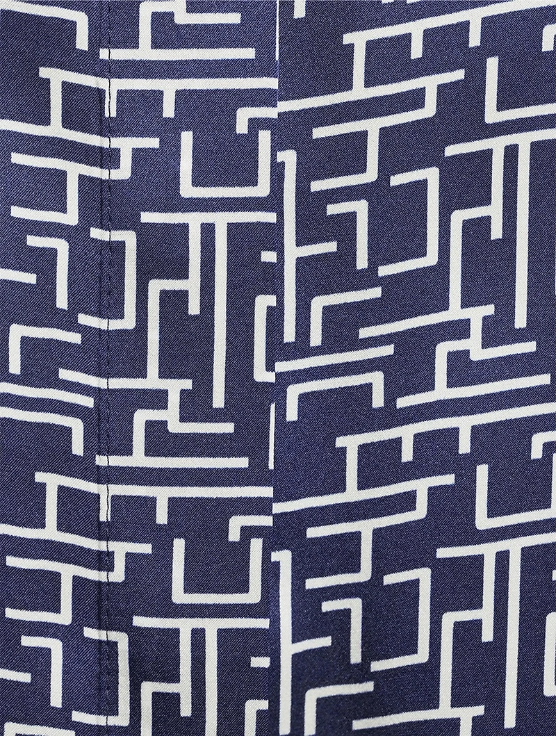 Silk Shirt Abstract Print