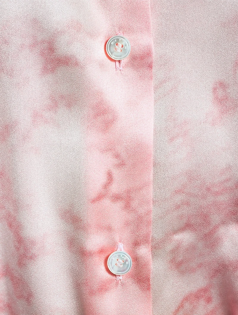 Silk Shirt Dress Floral Print