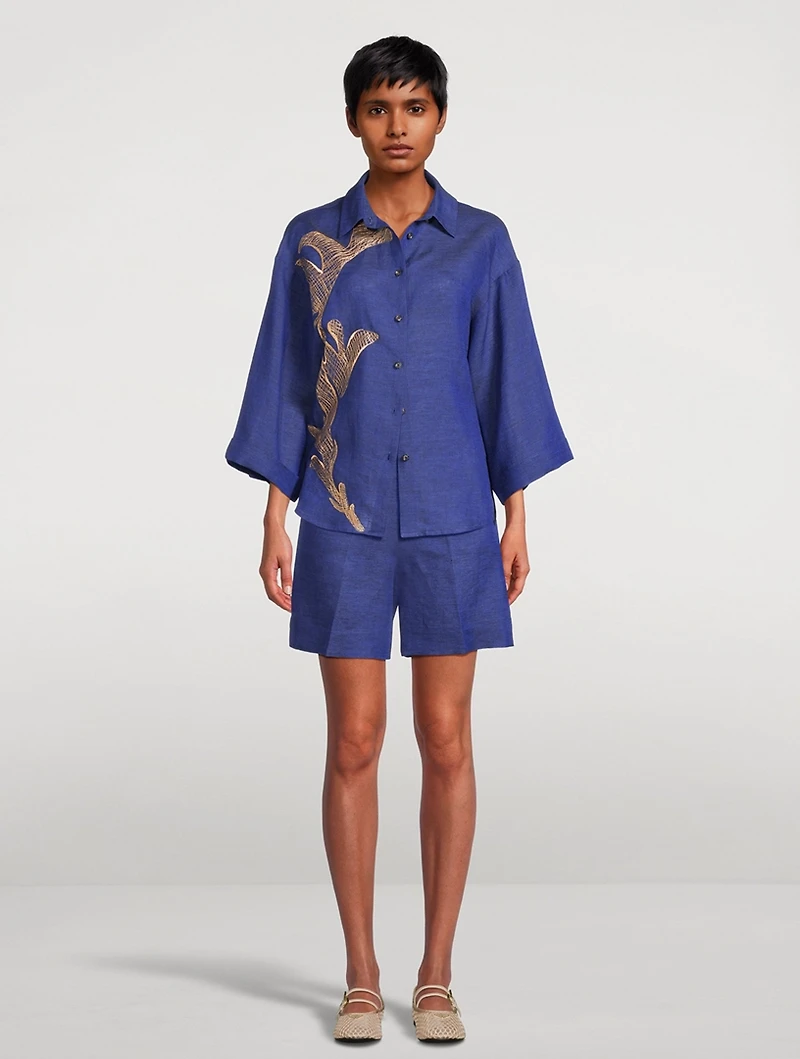 Embroidered Linen Shirt