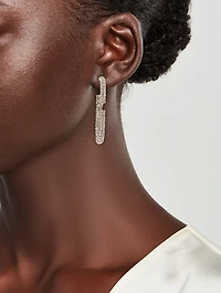 VLogo Pavé Crystal Earrings