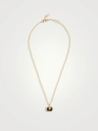 Ovalette Crystal VLogo Necklace