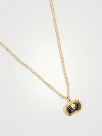 Ovalette Crystal VLogo Necklace