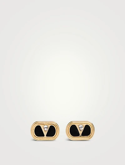 VLogo Ovalette Stud Earrings