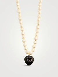 Coeur Royal Faux Pearl Necklace With Crystal